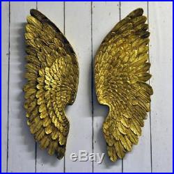 Antique Gold Angel Wings Left & Right Resin Large Hanging Decor 42Cmx19.5Cmx6cm