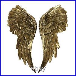 Antique Gold Large Pair of Hanging Guardian Angel Wings