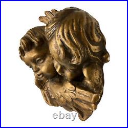 Antique Plaster Chippy Gold Baroque Cherub Angels Heads & Wings 3D Wall Art