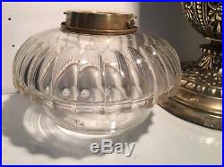 Antique large ecclesiastical brass oil lamp drop in fount angel wings
