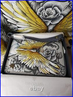 Anushka Hand Painted purse designer handbag Angel Wings Handbag Designer Leather