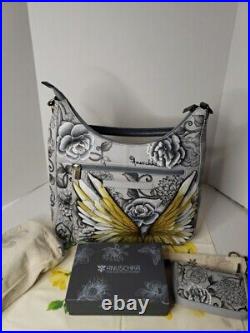 Anushka Hand Painted purse designer handbag Angel Wings Handbag Designer Leather