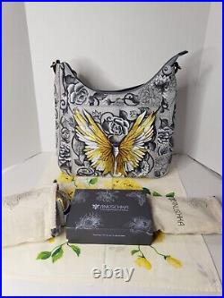 Anushka Hand Painted purse designer handbag Angel Wings Handbag Designer Leather