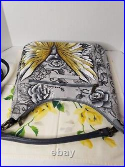 Anushka Hand Painted purse designer handbag Angel Wings Handbag Designer Leather