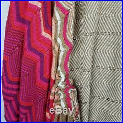 Arden B Boho Top Knit Angel Wing Sleeve Drawstring Jewel Neck Chevron Size L
