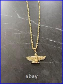 Authentic 10K Yellow Gold Egyptian ISIS Goddess Winged Charm/Pendant Diamond Cut