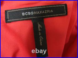 BCBG Maxazria Red Angel Wing Sleeve Tiered Asymmetrical 100% Silk Gown NWOT L