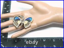 BUTTERFLY WINGS Sterling Silver BUTTERFLY Papillon Pendant REVERSIBLE -LARGE