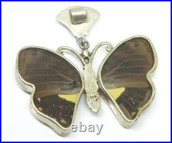 BUTTERFLY WINGS Sterling Silver BUTTERFLY Papillon Pendant REVERSIBLE -LARGE