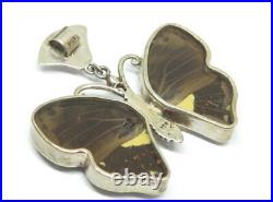 BUTTERFLY WINGS Sterling Silver BUTTERFLY Papillon Pendant REVERSIBLE -LARGE