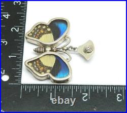 BUTTERFLY WINGS Sterling Silver BUTTERFLY Papillon Pendant REVERSIBLE -LARGE