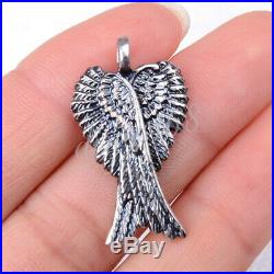 #BUY 2 GET 1 FREE# 925 Sterling Silver Large Double Angel Wing Pendant U1608
