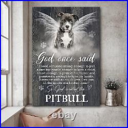 Baby Pitbull, Beautiful Angel Wings God Once Said Canvas Poster Wall Art