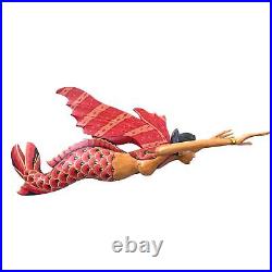 Bali Winged Flying Mermaid Mobile Spiritchaser Carved wood Balinese art 37