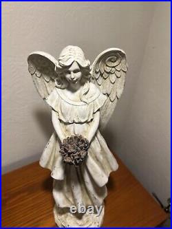 Beautiful 15 Winged Angel Holding Flowers Ornate Details & Artistry Stunning