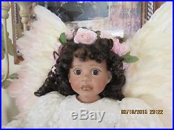 Beautiful Angel Doll-dressed In Lace Ivory-large Angel Wings-excellent Condition