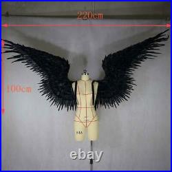 Black Feather Wing Devil Angel Halloween Wings Catwalk Model Large Cosplay Holid