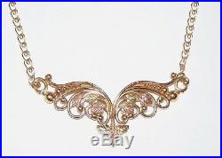 Black Hills Gold Coleman 10 kt 12 kt Large Angel Wings Necklace 10 Kt Chain