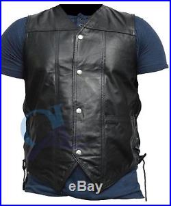 Black Leather Dead Governor Daryl Dixon Angel Vest White Angel Wings