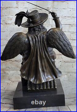 Bronze Sculpture Signed Botero Hand Made Arch Angel With Sword and Wings