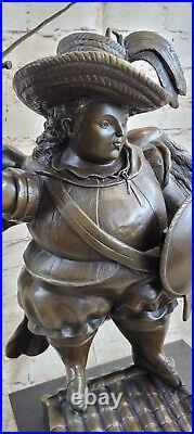 Bronze Sculpture Signed Botero Hand Made Arch Angel With Sword and Wings