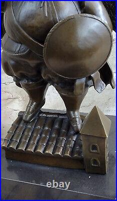 Bronze Sculpture Signed Botero Hand Made Arch Angel With Sword and Wings