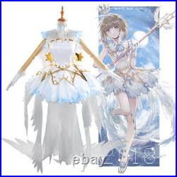 Card Captor Sakura Clear Card OP Ver White Snow Angel Cosplay Costume Dress LOT