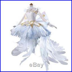 Card Captor Sakura Clear Card White Snow Angel Cosplay Costume Dress Wings Props