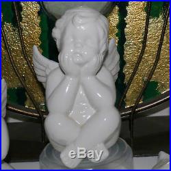 Christmas Figurine Angel Vintage 1970s Cherub Wings Thinking LARGE White Lot o 4
