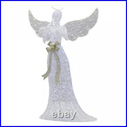 Christmas LED Angel w Neon Large Wings Outdoor Patio Yard Xmas Decor Lights 5ft