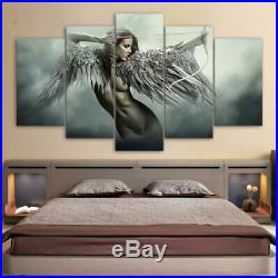 Classic Angel Wings Bow Arrow Lady Worrior Canvas Prints Painting Wall Art 5PCS