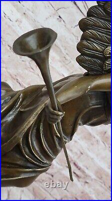 Classic Bronze Large 25 High Woman Winged Angel w marble base Lost Wax