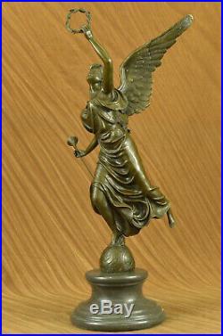 Classic Bronze Large (25 High) Woman Winged Angel withmarble base Lost Wax Sale