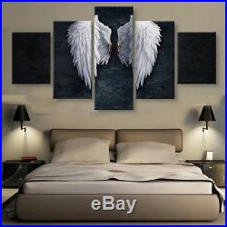 Classical White Angel Wings Vintage Art 5 pieces Canvas Wall Poster Home Decor