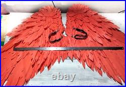 Cosplay fairy wings. Large angel wings accessory for a photo shoot. Red wings