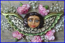 Cupid Angel & Wings Large Handmade Wood Milagros Folk Art Michoacán Mexican