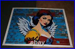 DEATH NYC ltd signed street disney art print 45x32cm Snow White with angel wings