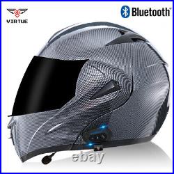 DOT Flip Up Modular Bluetooth Motorcycle Helmet ATV Dirt Bike Vented Moto Helmet