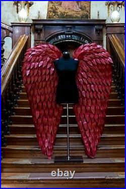 Dark Red Angel Wings Costume Cosplay Halloween Moveable Articulated Extra Large