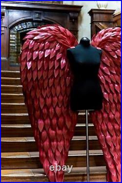 Dark Red Angel Wings Costume Cosplay Halloween Moveable Articulated Extra Large