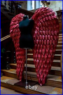 Dark Red Angel Wings Costume Cosplay Halloween Moveable Articulated Extra Large