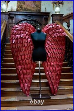 Dark Red Angel Wings Costume Cosplay Halloween Moveable Articulated Extra Large