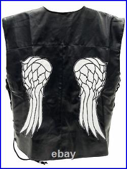Daryl Dixon Faux Leather Vest Angel Wings Walking Dead TV Show Costume Jacket