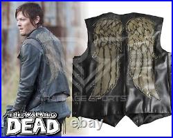 Daryl Dixon Leather Vest Angel Wings Season 11 The Walking Dead Norman Reedus