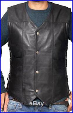 Daryl Dixon The Walking Dead Angel Wings Black Leather Vest