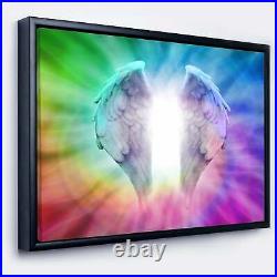 Designart'Angel Wings on Rainbow Background' Abstract Small