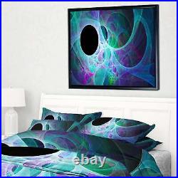Designart'Blue Angel Wings on Black' Abstract Wall Art Small