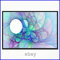 Designart'Clear Blue Fractal Angel Wings' Abstract Wall Art Small