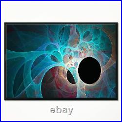 Designart'Fractal Angel Wings in Blue' Abstract Wall Art Small