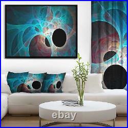 Designart'Fractal Angel Wings in Blue' Abstract Wall Art Small